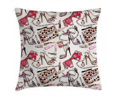 Feminine Beauty Items Pillow Cover