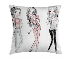 Cartoon Teenagers Pillow Cover
