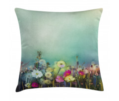 Dandelion Daisy Poppy Pillow Cover