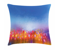 Tulip Garden Watercolor Pillow Cover