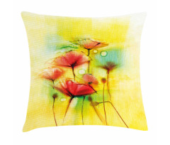 Poppy Flowers Blossom Pillow Cover