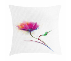 Watercolor Poppy Flower Pillow Cover