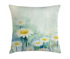 Daisy Flower Field Art Pillow Cover