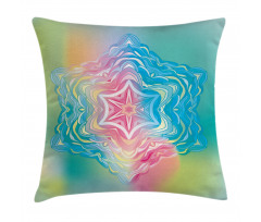 Flower Mandala Rainbow Pillow Cover