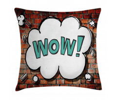Words Cracked Brick Wall Pillow Cover