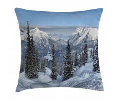 Woodland Snowy Mountain Pillow Cover