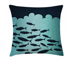 Surreal Ocean Life Theme Pillow Cover