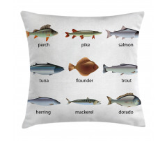 Aquatic Animal Composition Pillow Cover