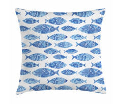 Watercolor Blue Patterns Pillow Cover
