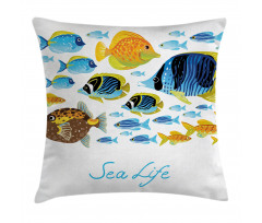 Cartoon Sea Life Theme Pillow Cover