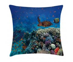 Tropical Turtle Water Pillow Cover