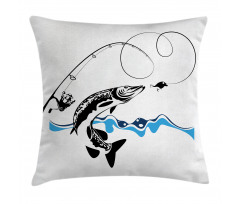 Hand Drawn Art Nautical Pillow Cover
