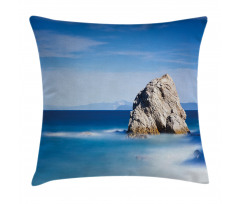 Rock in Ocean Serenity Pillow Cover