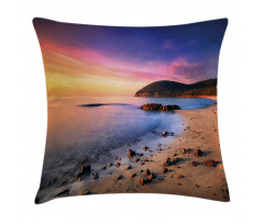 Beach Pebbles Sunrise Pillow Cover