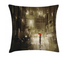 Romantic View Rainy Day Pillow Cover