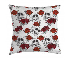 Roses Gothic Skull Pillow Cover
