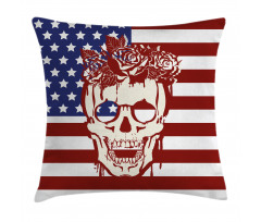 Skull Flowers Pillow Cover