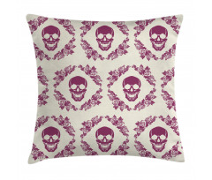 Maroon Motif Flowers Pillow Cover