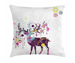 Reindeer Ornaments Pillow Cover