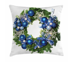 Snowflakes Wreath Ornate Pillow Cover