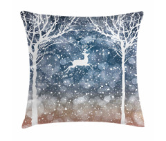 Flying Deer Ombre Snow Pillow Cover