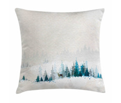 Watercolor Art Pine Trees Pillow Cover