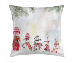 Little Snowmen in Snow Pillow Cover