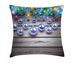 Vivid Branches on Wooden Pillow Cover