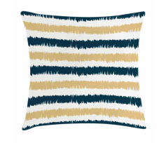 Navy Blue Beige Brush Pillow Cover