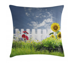 Daisy Flowers in Yard Pillow Cover
