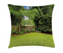 Pine Trees Backyard Pillow Cover