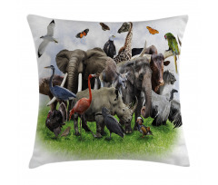 Wild Safari Animals Pillow Cover
