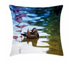 Chinese Ducks in River Pillow Cover
