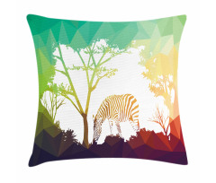 Vivid Safari Zebras Pillow Cover