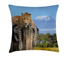 Leopard on a Tree Pillow Cover