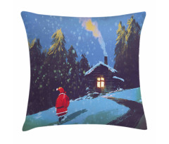 Santa Claus in Mountain Pillow Cover