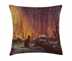 Dark Cat Mystic Picture Pillow Cover