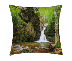 Spring Waterfall Nature Pillow Cover
