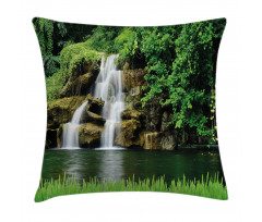 Lake Garden Waterfall Pillow Cover