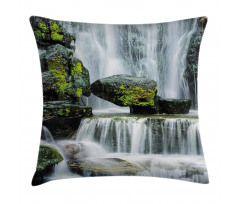 Waterfall with Rocks Pillow Cover