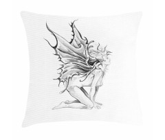 Pencil Drawing Angels Pillow Cover