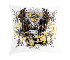 American Eagle on Skull Pillow Cover