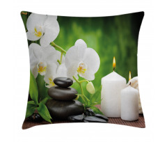 Romantic Zen Stone Orchids Pillow Cover