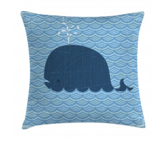 Sea Animal Wavy Patterns Pillow Cover