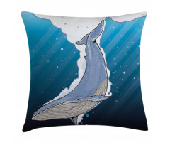 Ocean Whale Fish Swims Pillow Cover