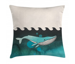 Whale near Palm Island Pillow Cover