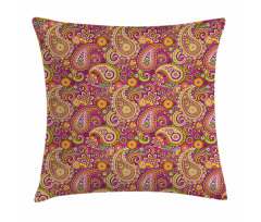 Vivid Flowers and Dots Pillow Cover