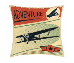 Adventure with Plane Pillow Cover
