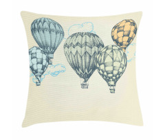 Air Balloons in Sky Pillow Cover