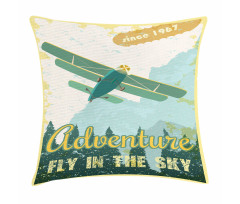 Adventure in Sky Plane Pillow Cover